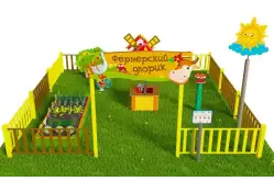 Игровая развивающая площадка Фермерский дворик из экопластика и нержавеющей стали Мини 21
