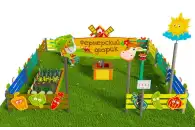 Игровая развивающая площадка Фермерский дворик из экопластика и нержавеющей стали Мини 3