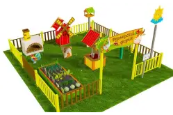 Игровая развивающая площадка Фермерский дворик из экопластика и нержавеющей стали Лайт 21