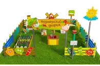 Игровая развивающая площадка Фермерский дворик из экопластика и нержавеющей стали Лайт 3