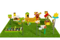 Игровая развивающая площадка Фермерский дворик из экопластика и нержавеющей стали Профи 1