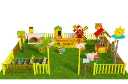 Игровая развивающая площадка Фермерский дворик из экопластика и нержавеющей стали Профи 21
