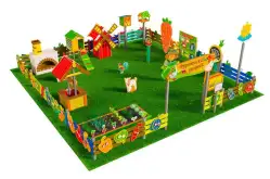 Игровая развивающая площадка Фермерский дворик из экопластика и нержавеющей стали Классик 31