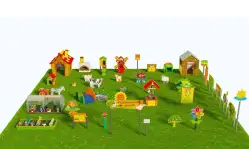 Игровая развивающая площадка Фермерский дворик из экопластика и нержавеющей стали Элит 11