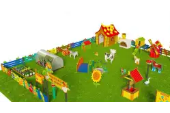 Игровая развивающая площадка Фермерский дворик из экопластика и нержавеющей стали Элит 31