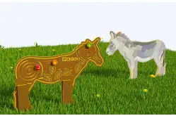 Двусторонний модуль с сенсорными элементами Тактильный топиарий Осёл1