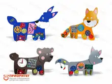 Набор бизибордов Лесные жители №2 (заяц, лиса, волк, медведь)1