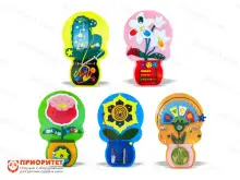 Набор бизибордов Мой сад №2 (кактус, ромашка, роза, подсолнух, василёк)1