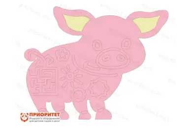 Тактильно-развивающая панель «Смелый поросёнок»
