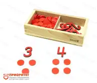 Игровой набор Монтессори Цифры и чипсы Игровой набор Монтессори Цифры и чипсы1