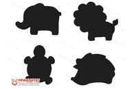 Набор фигурных грифельных меловых досок «Зоосад»