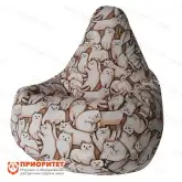 Кресло-мешок «Груша. Котофей-03» (велюр)1