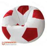 Кресло-мешок «Мяч» (велюр, бело-красный)1