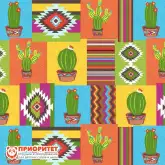 Пуфик «Куб. Кактус» (жаккард)1