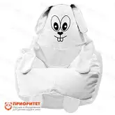 Кресло-мешок «Зайка» (велюр, белый)1