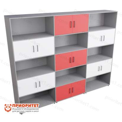 Шкаф встраиваемый закрытый многосекционный с открытой полкой №1