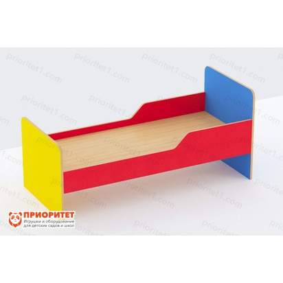 Кровать детская одноярусная с двумя бортами цветная (ортопедическое основание)