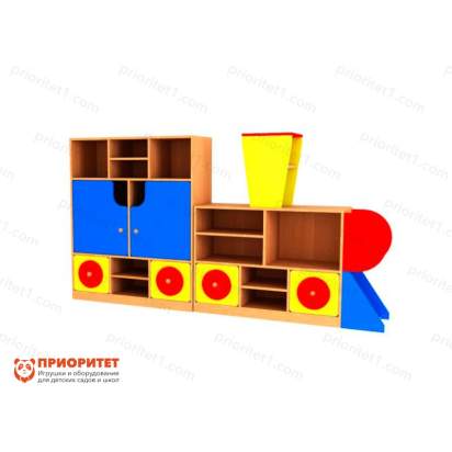 Модульная стенка «Паровозик» модуль №1 (цветной фасад)