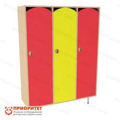 Шкаф 3-секционный малый (цветной фасад)