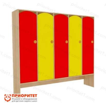 Шкаф 5-секционный с нишей под скамью (цветной фасад)