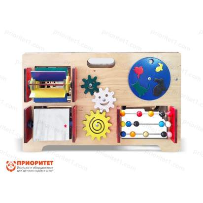 Двухсторонняя тактильная панель «Новые умения №2» из фанеры