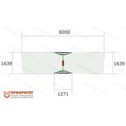 Качели металлические Рассвет с сидением для детской площадки схема