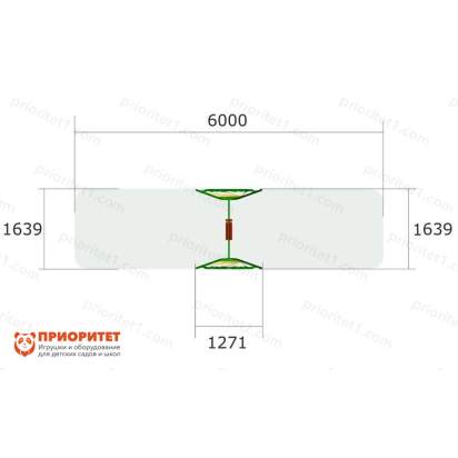 Качели металлические «Луг» с креслом для детской площадки схема