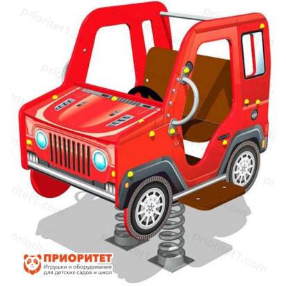 Качалка на пружине Джип для детской площадки (красная)
