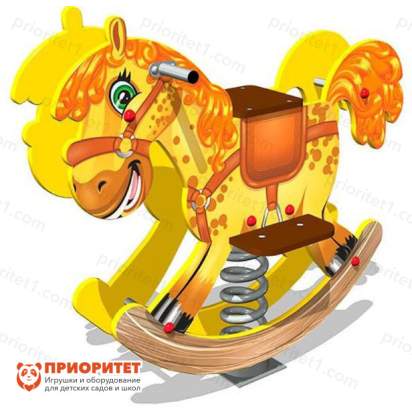 Качалка на пружине Пони для детской площадки желтая