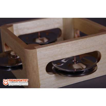 Тамбурин (бубен) из массива березы, D - 10 см. Мастерская Сереброва, РЗ-ТБ-01 2