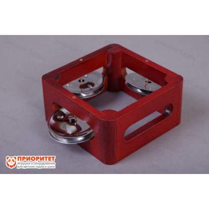 Тамбурин (бубен) из массива березы тонированный, D - 10 см. Мастерская Сереброва, РЗ-ТБ-04 2