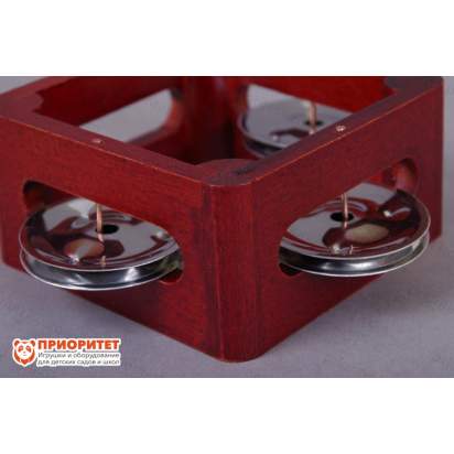 Тамбурин (бубен) из массива березы тонированный, D - 10 см. Мастерская Сереброва, РЗ-ТБ-04 3