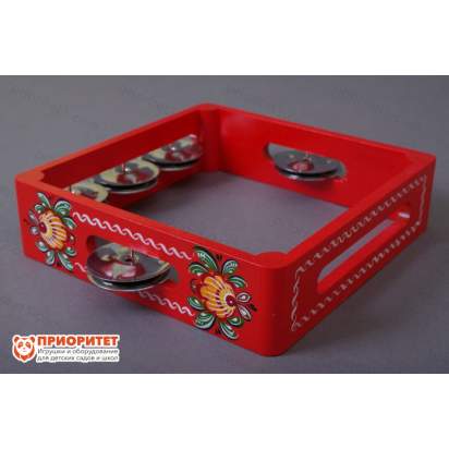 Тамбурин (бубен) из массива березы с росписью РЗ-ТБ-09 4