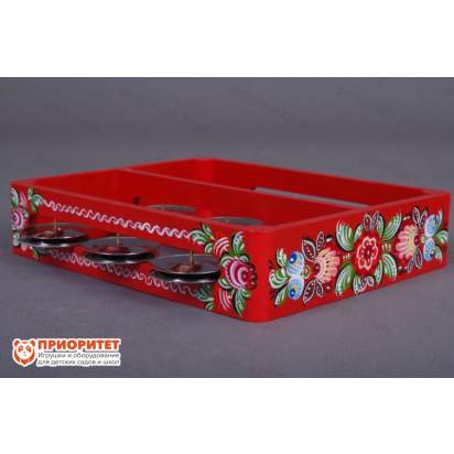 Тамбурин (бубен) из массива бука с тонировкой «Президент» 2