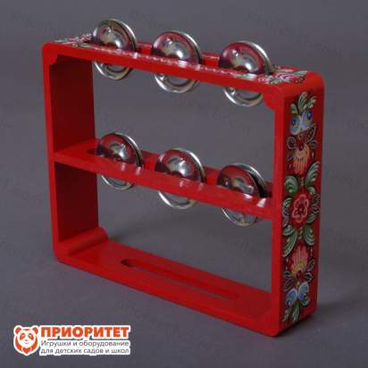 Тамбурин (бубен) из массива бука с тонировкой «Президент»