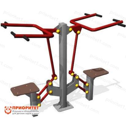 Тренажер уличный двойной Верхняя тяга №54 для спортивной площадки