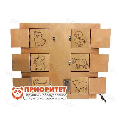 Панель с замочками «Животные» в открытом виде