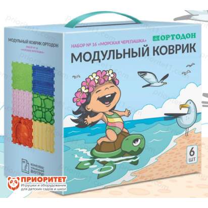 Детские ортопедические модульные коврики Ортодон набор 16 - «Морская черепашка» 3
