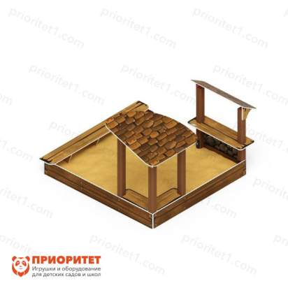 Песочный дворик(коричневый) для детской площадки сзади