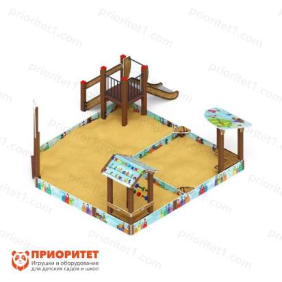 Песочный дворик с горкой (Коты) для детской площадки 3