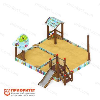 Песочный дворик с горкой (Коты) для детской площадки 4