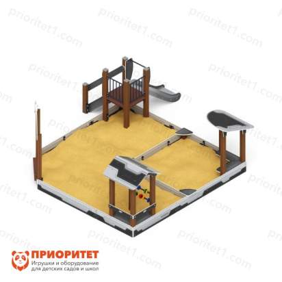 Песочный дворик с горкой (Техно) для детской площадки 4