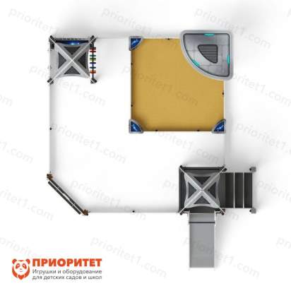 Песочный дворик Космопорт с горкой (серый) для детской площадки сверху