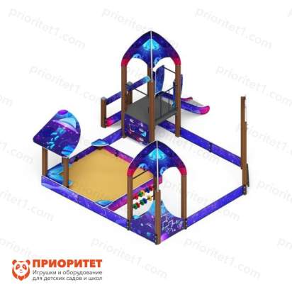 Песочный дворик Космопорт с горкой (Космос) для детской площадки 3