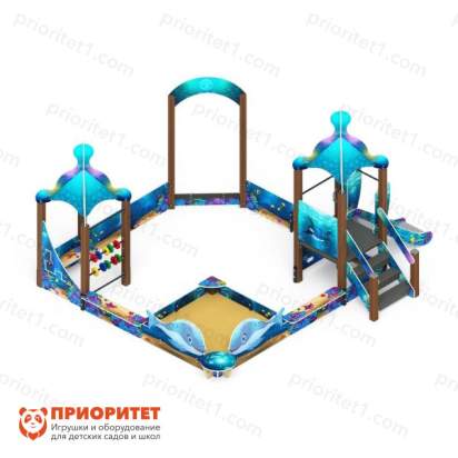 Песочный дворик Морской с горкой для детской площадки 5