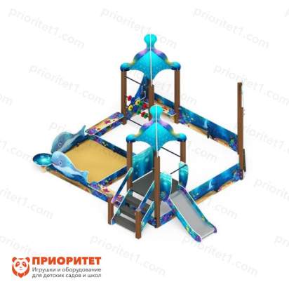 Песочный дворик Морской с горкой для детской площадки 6