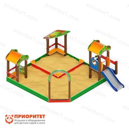 Песочный дворик Полянка с горкой для детской площадки 1
