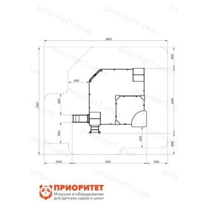 Песочный дворик Полянка с горкой для детской площадки схема