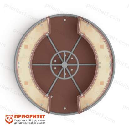 Карусель с рулем (принт замок) для детской площадки сверху