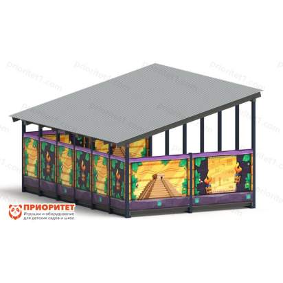 Теневой навес «Волшебный Город» №3 для детского сада сбоку